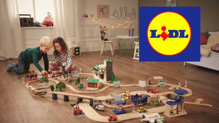 Lidl presenta la sua nuova collezione di giocattoli in legno per bambini.